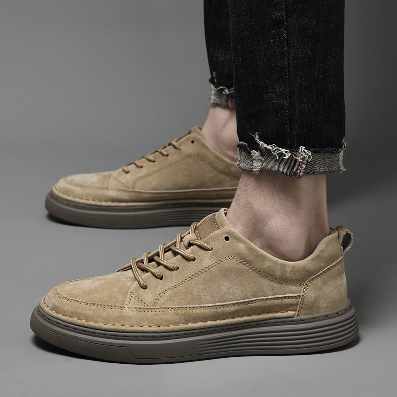 Men's Sneakers with Lace-Up Closure and Thick Sole