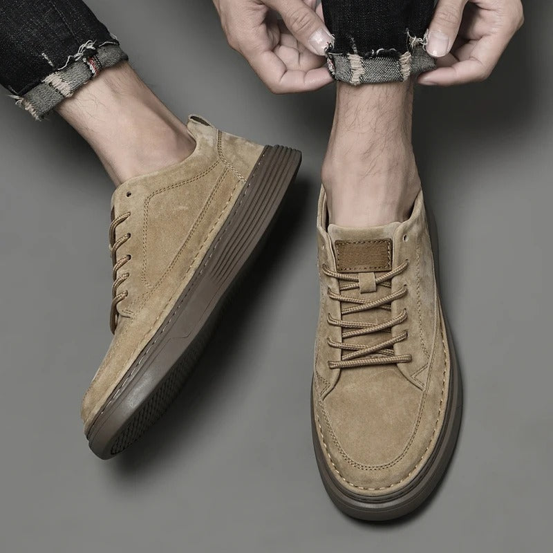Men's Sneakers with Lace-Up Closure and Thick Sole