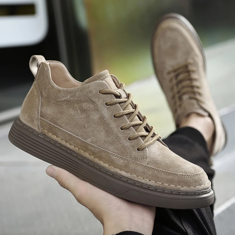 Men's Sneakers with Lace-Up Closure and Thick Sole