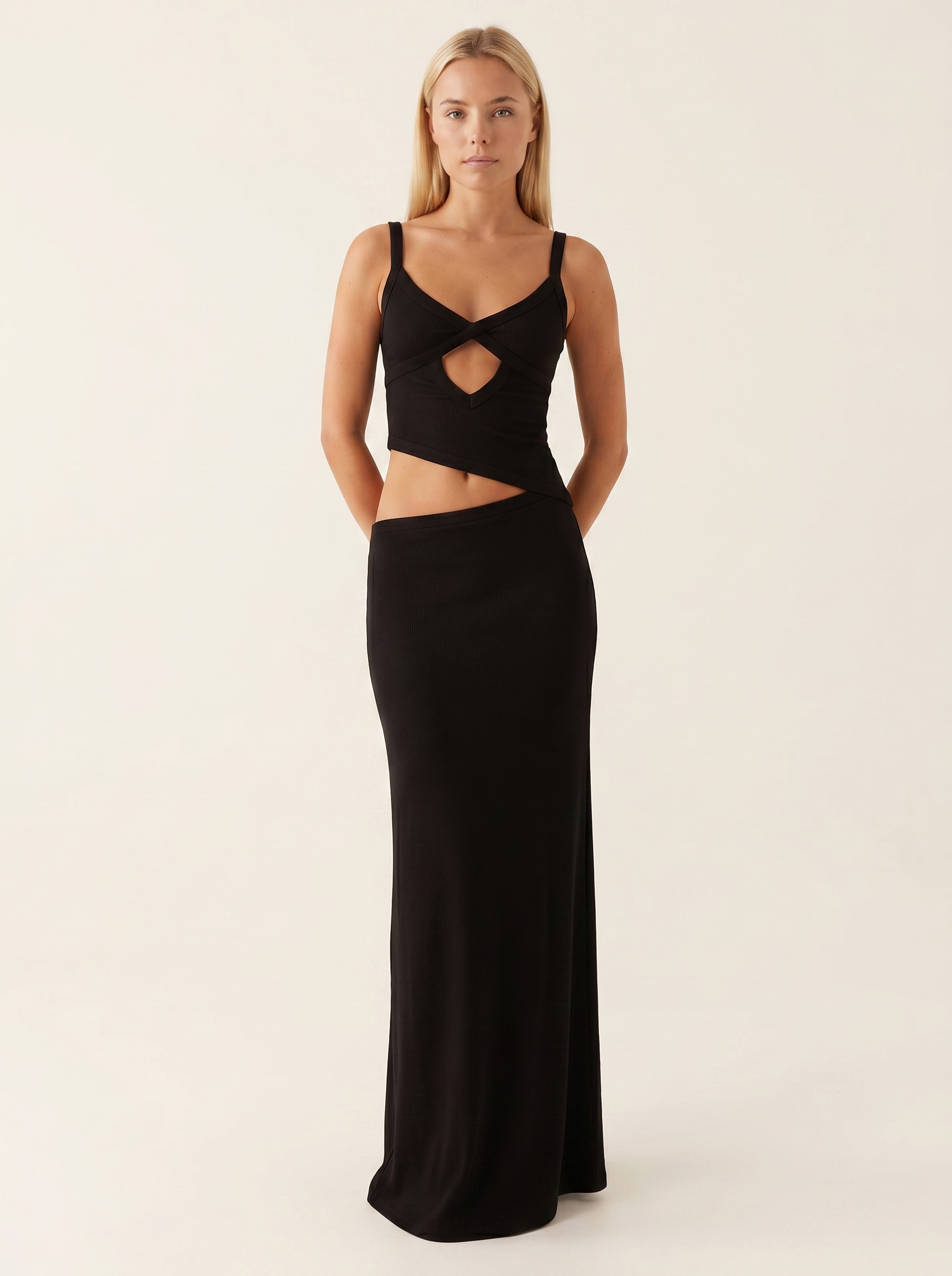 Jocelyn Maxi Dress | Open Back and Tie Detail with Elegant Flair