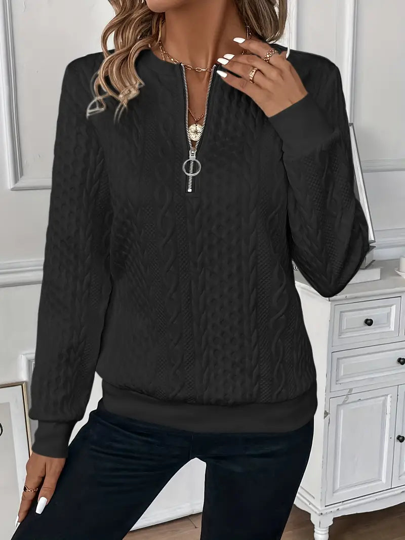 Isabelle | Women's Cable-Knit Zip-Up Jumper