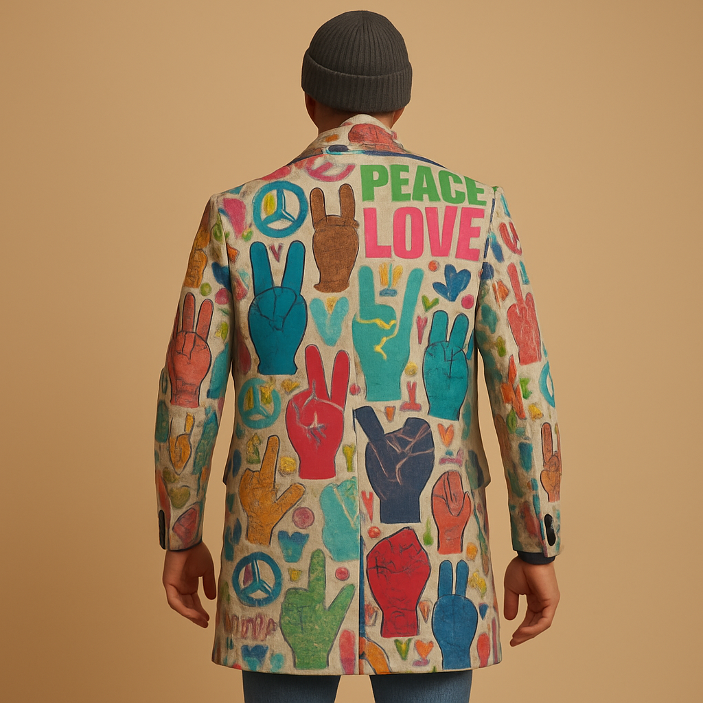 Long Coat with Graphic Print
