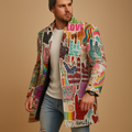 Long Coat with Graphic Print