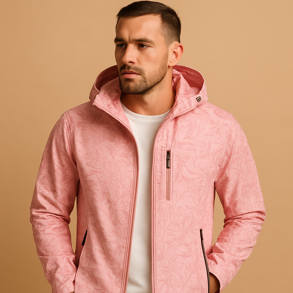 Waterproof Jacket with Leaf Print