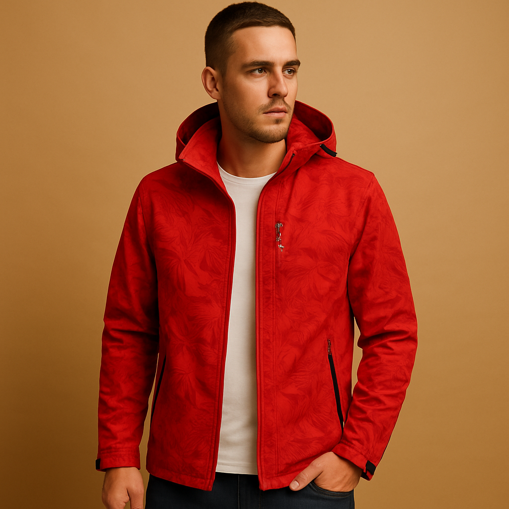 Waterproof Jacket with Leaf Print