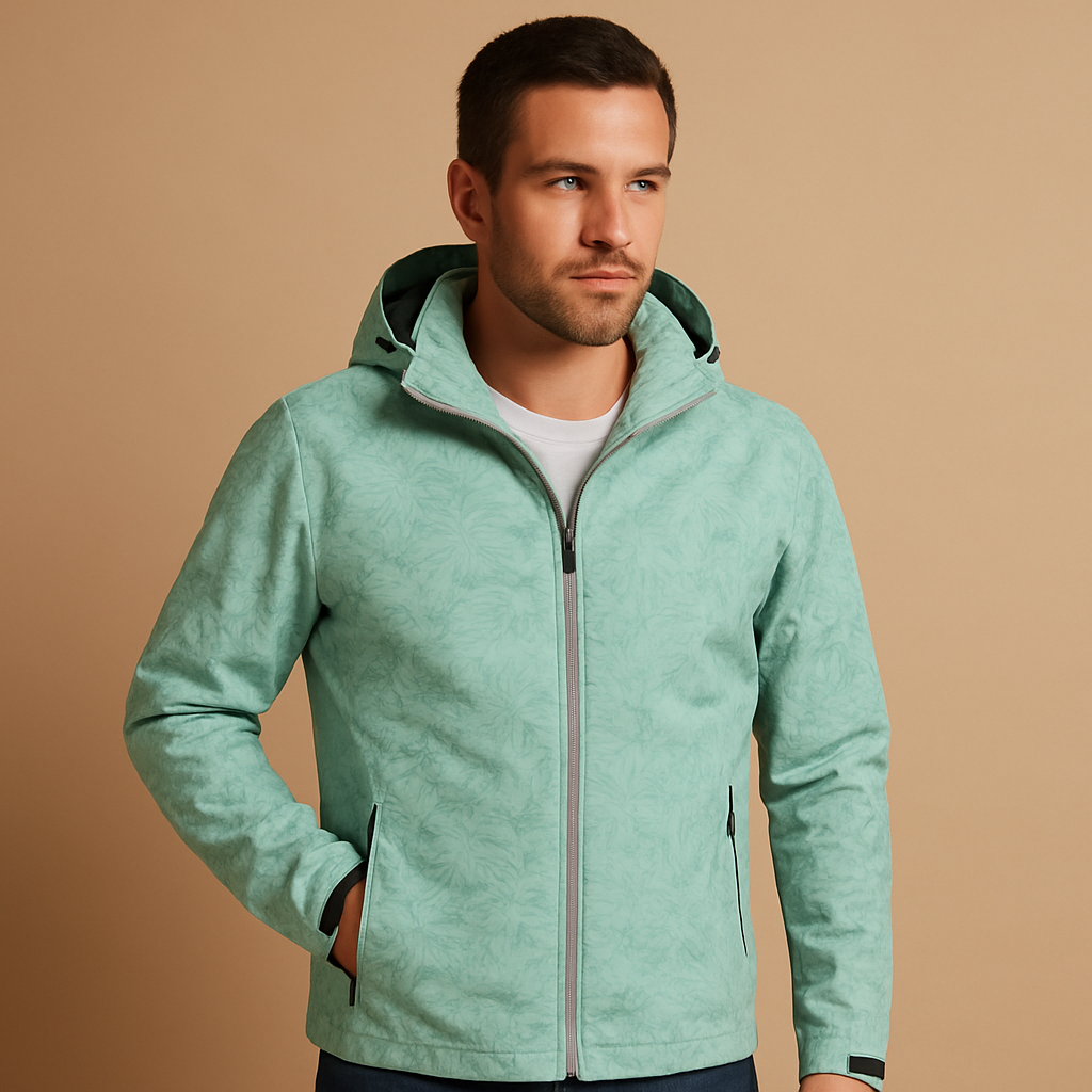 Waterproof Jacket with Leaf Print