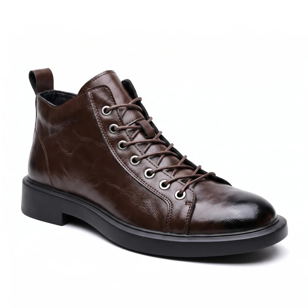 Grained Leather Work Boots