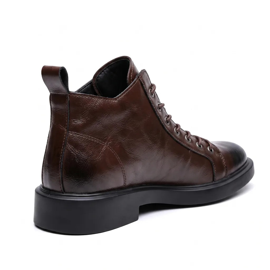 Grained Leather Work Boots