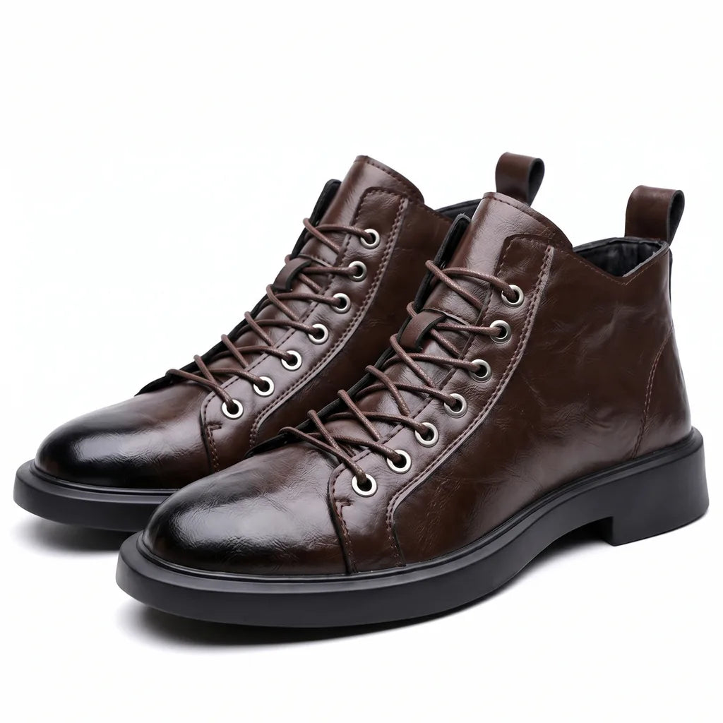 Grained Leather Work Boots