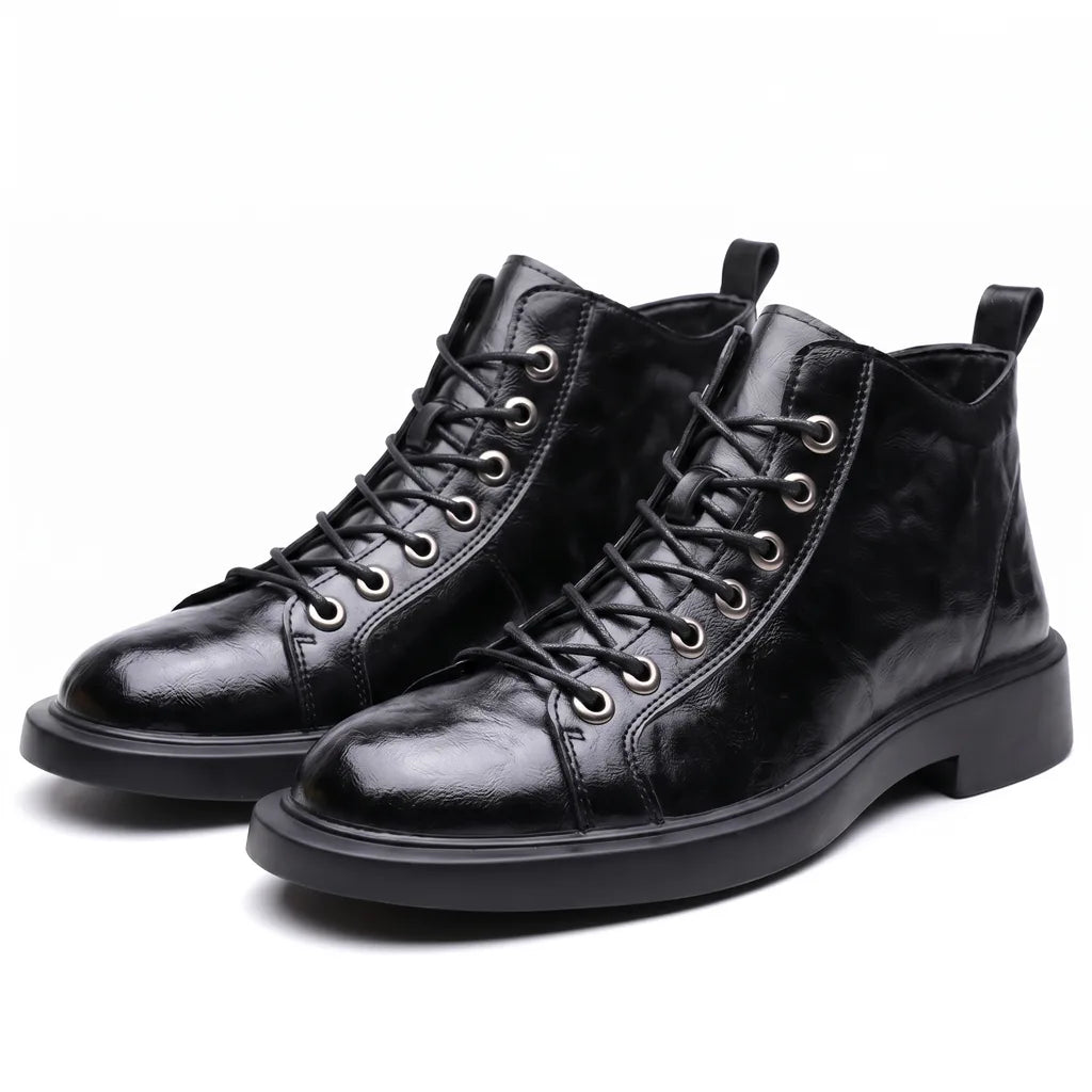 Grained Leather Work Boots