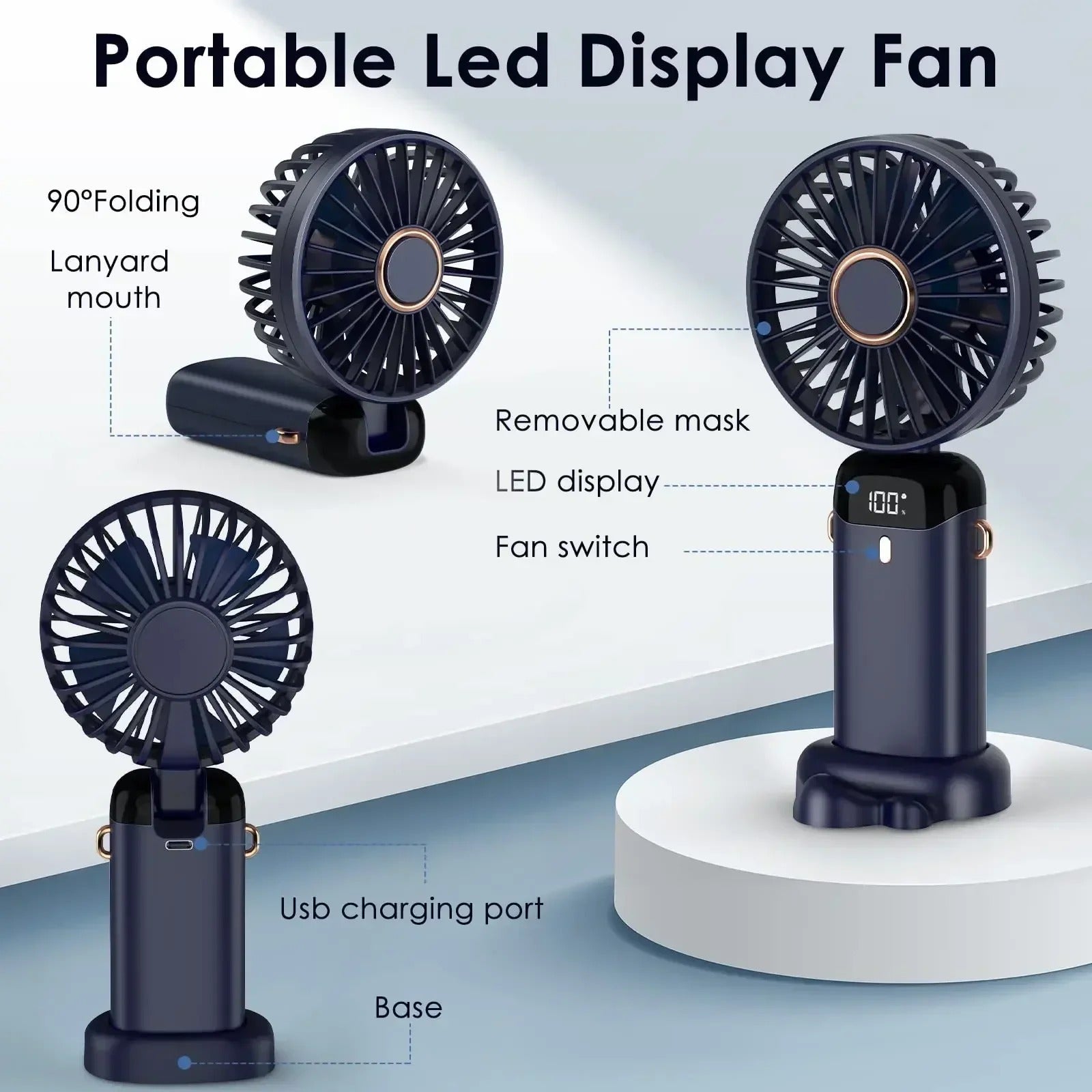5000mAh Portable Rechargeable Fan