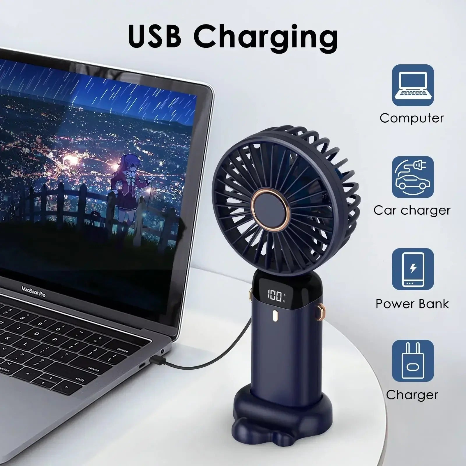 5000mAh Portable Rechargeable Fan
