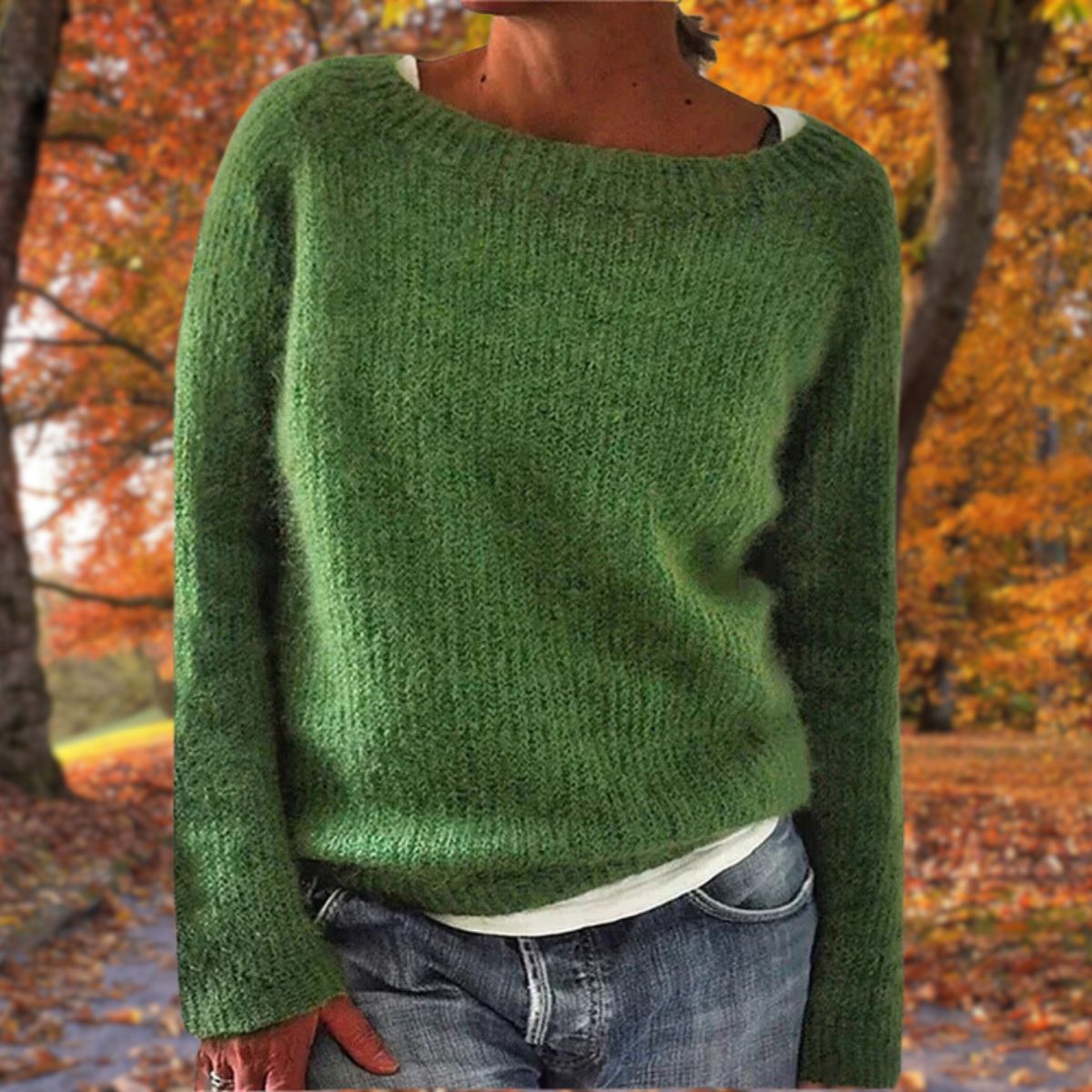 Merel | Women's Casual Loose-Fit Boat Neck Jumper