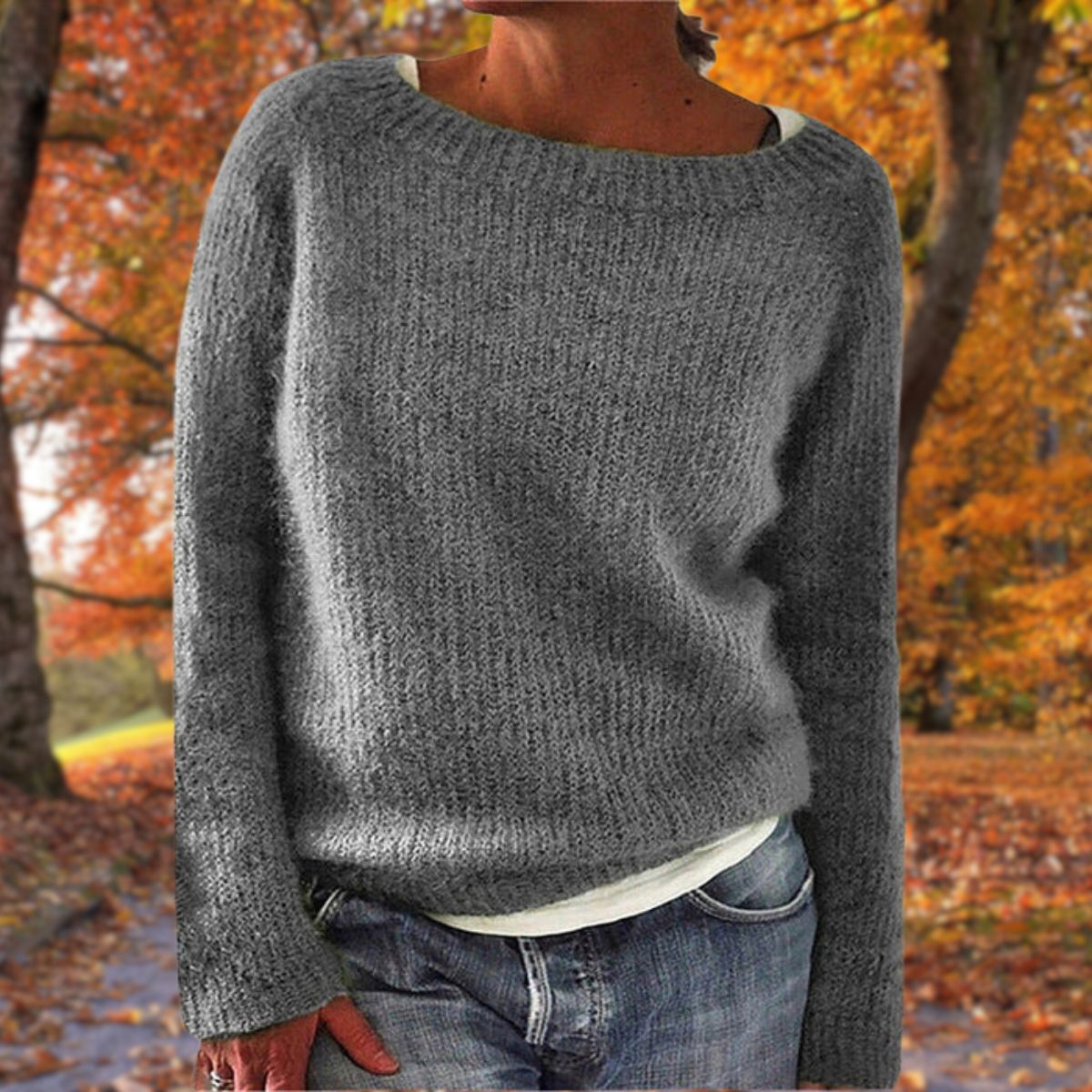 Merel | Women's Casual Loose-Fit Boat Neck Jumper