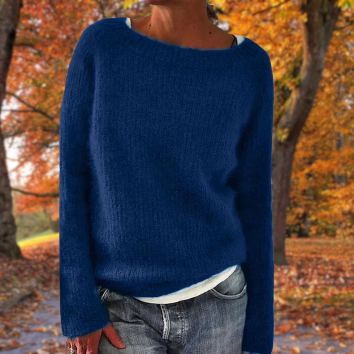 Merel | Women's Casual Loose-Fit Boat Neck Jumper