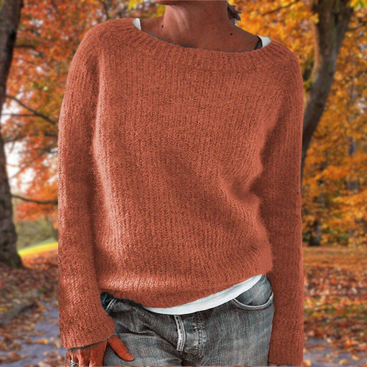Merel | Women's Casual Loose-Fit Boat Neck Jumper