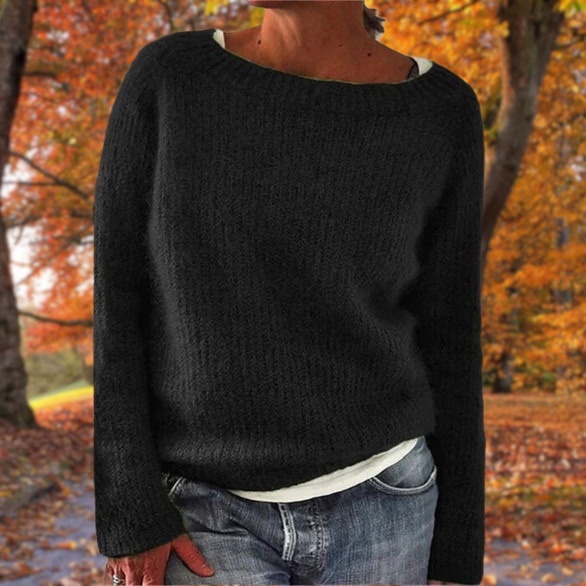 Merel | Women's Casual Loose-Fit Boat Neck Jumper