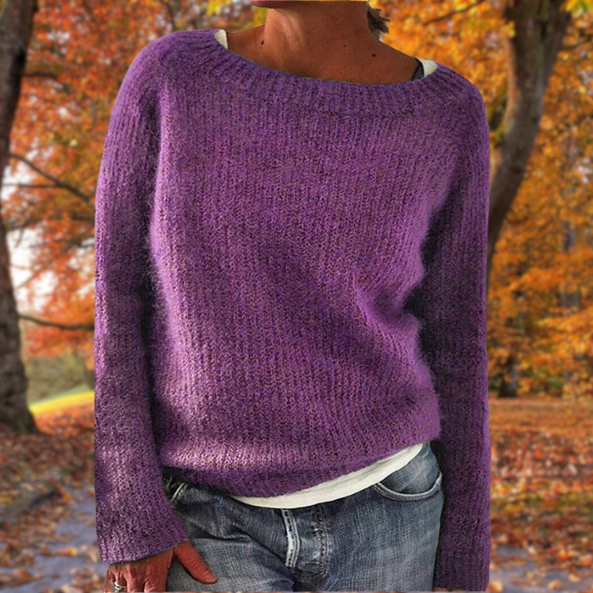 Merel | Women's Casual Loose-Fit Boat Neck Jumper
