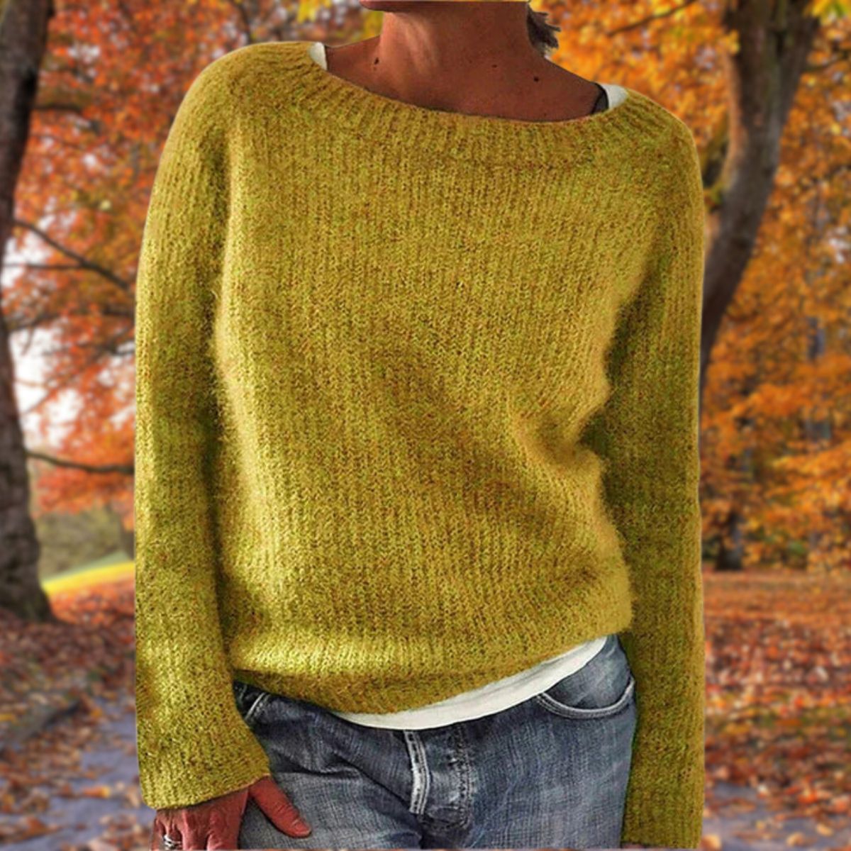 Merel | Women's Casual Loose-Fit Boat Neck Jumper