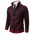 Milan | Men's Jacquard Stand Collar Zip-Up Cardigan