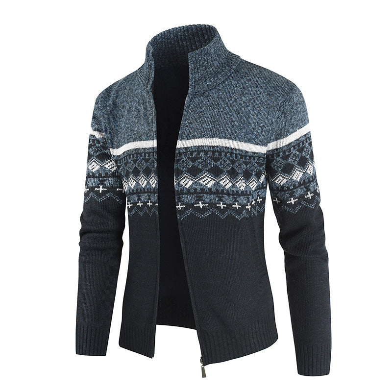 Mano | Men's Winter High Collar Slim-Fit Cardigan