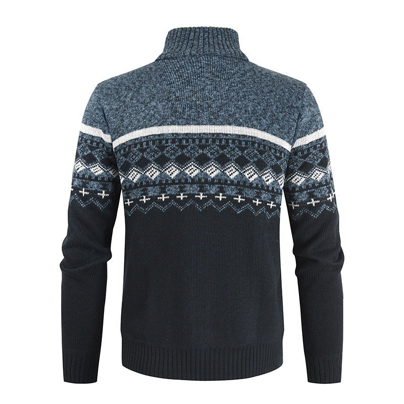 Mano | Men's Winter High Collar Slim-Fit Cardigan