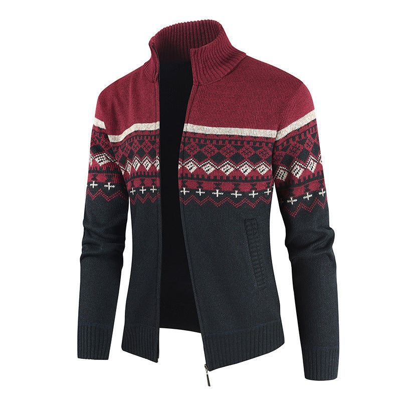 Mano | Men's Winter High Collar Slim-Fit Cardigan