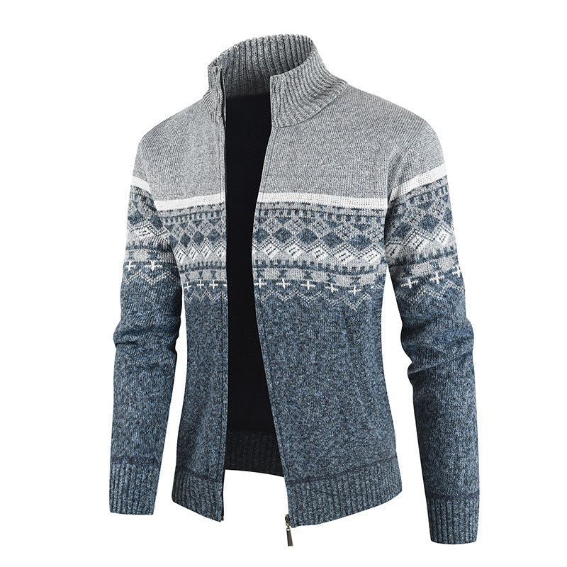 Mano | Men's Winter High Collar Slim-Fit Cardigan