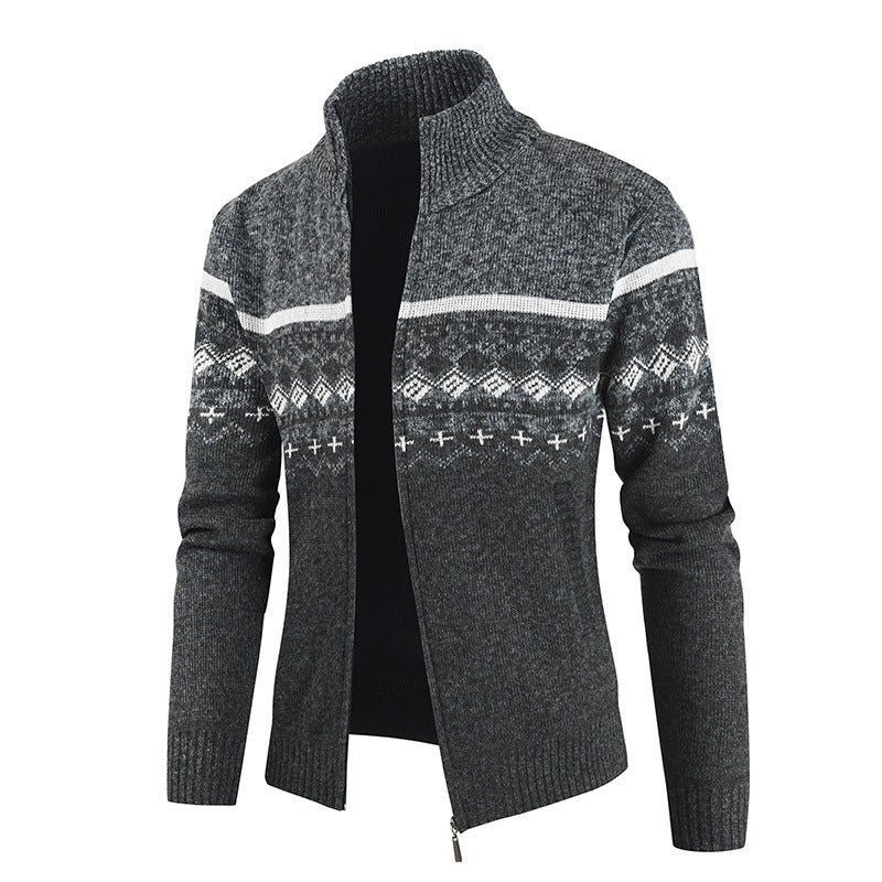 Mano | Men's Winter High Collar Slim-Fit Cardigan