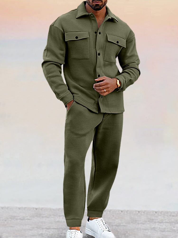Men’s Overshirt and Jogger Pants Set – Two-Piece Set