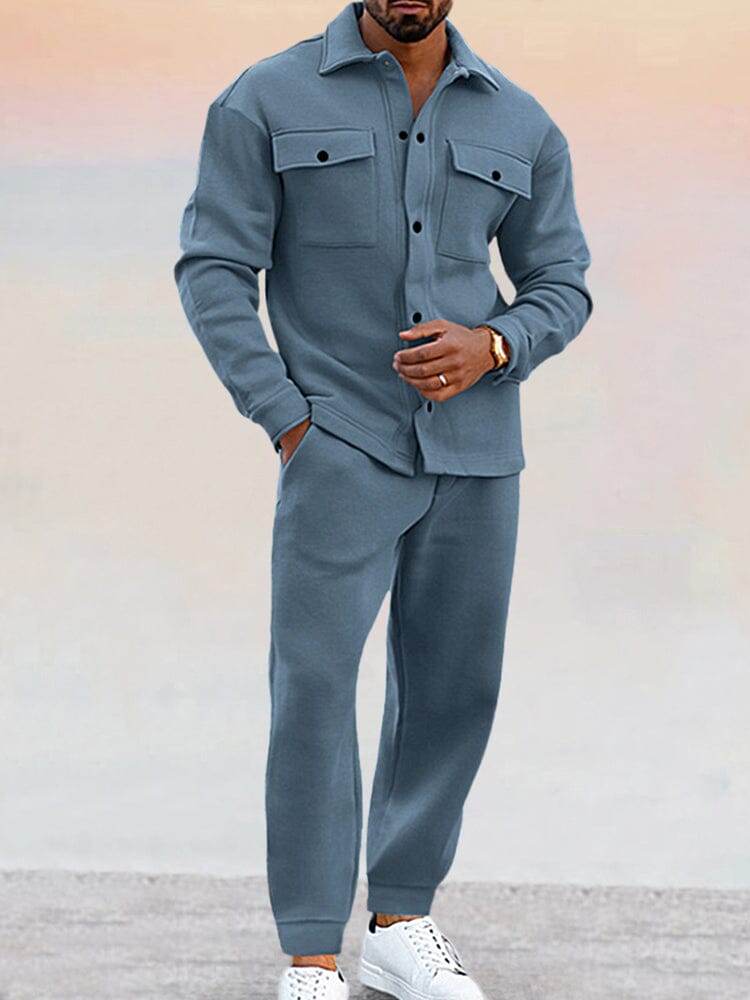 Men’s Overshirt and Jogger Pants Set – Two-Piece Set