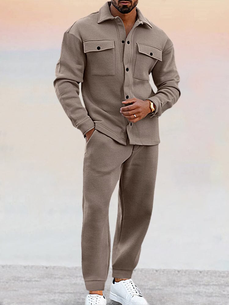 Men’s Overshirt and Jogger Pants Set – Two-Piece Set