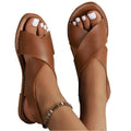 Women’s Comfortable Sandals | Cross-Strap Leather Design | Flat Sole | Lightweight & Stylish Everyday Model