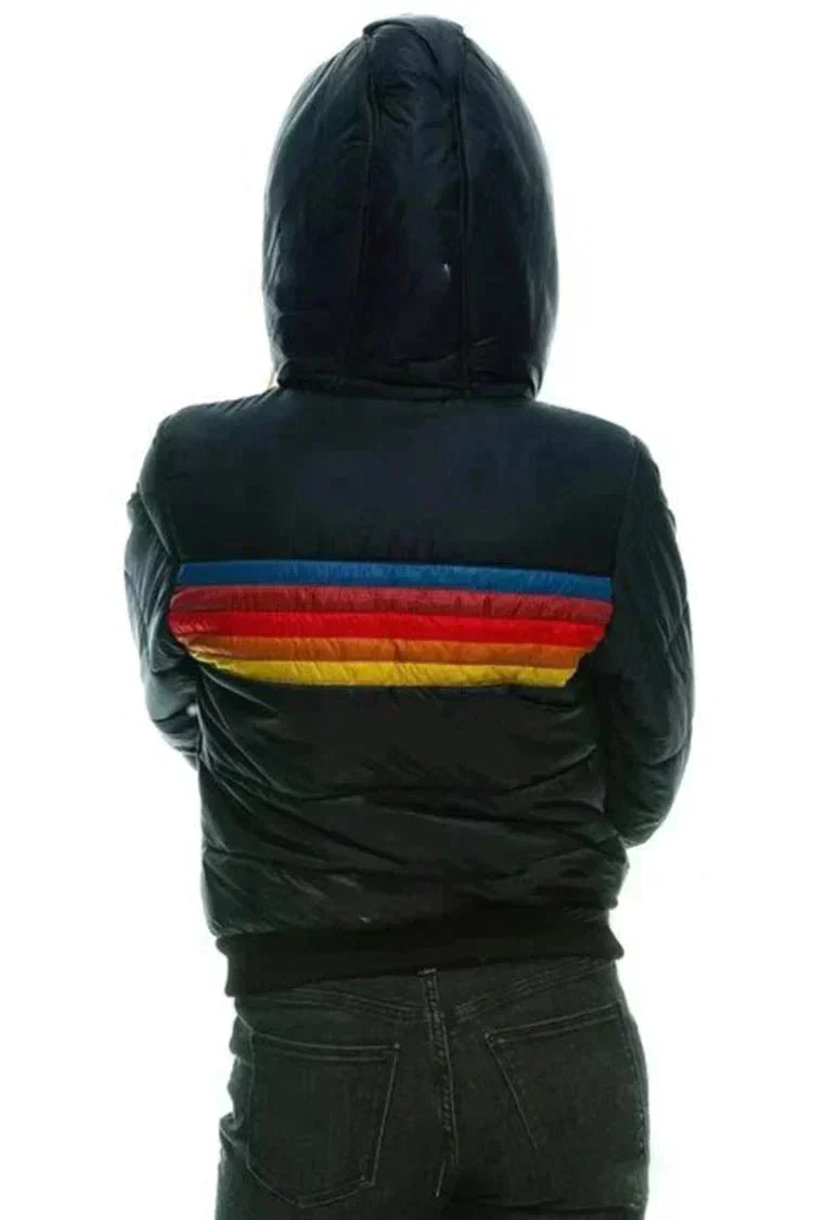 Elise | Women's Colorblock Hooded Quilted Bomber Jacket