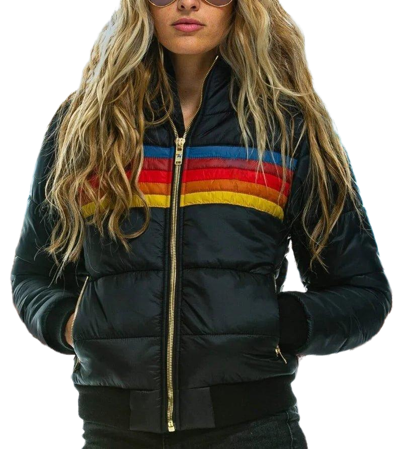 Elise | Women's Colorblock Hooded Quilted Bomber Jacket