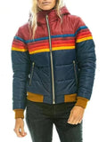 Elise | Women's Colorblock Hooded Quilted Bomber Jacket