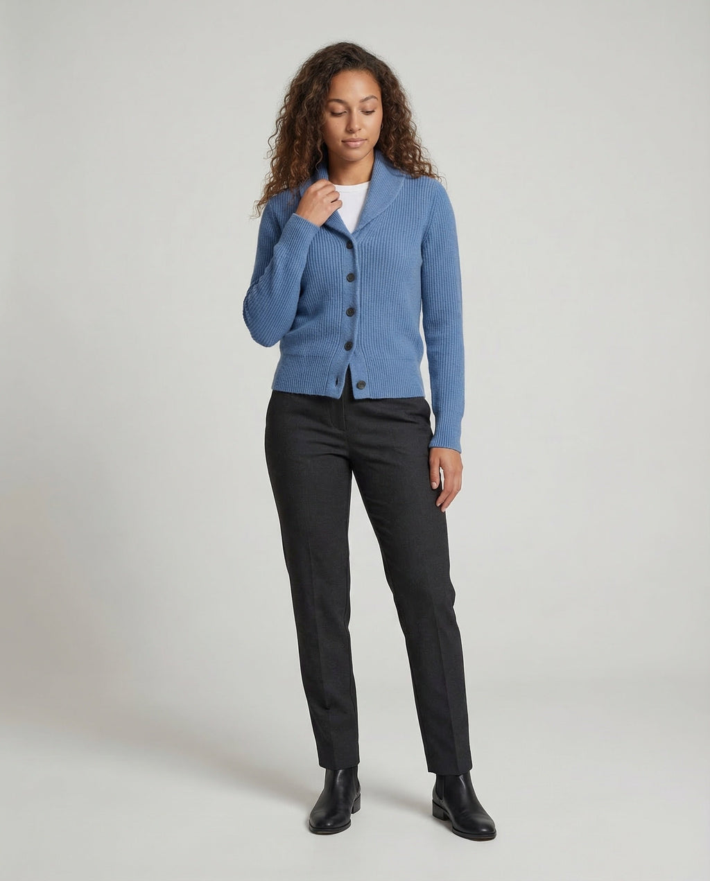 Nora | Women's Shawl Collar Button Cardigan