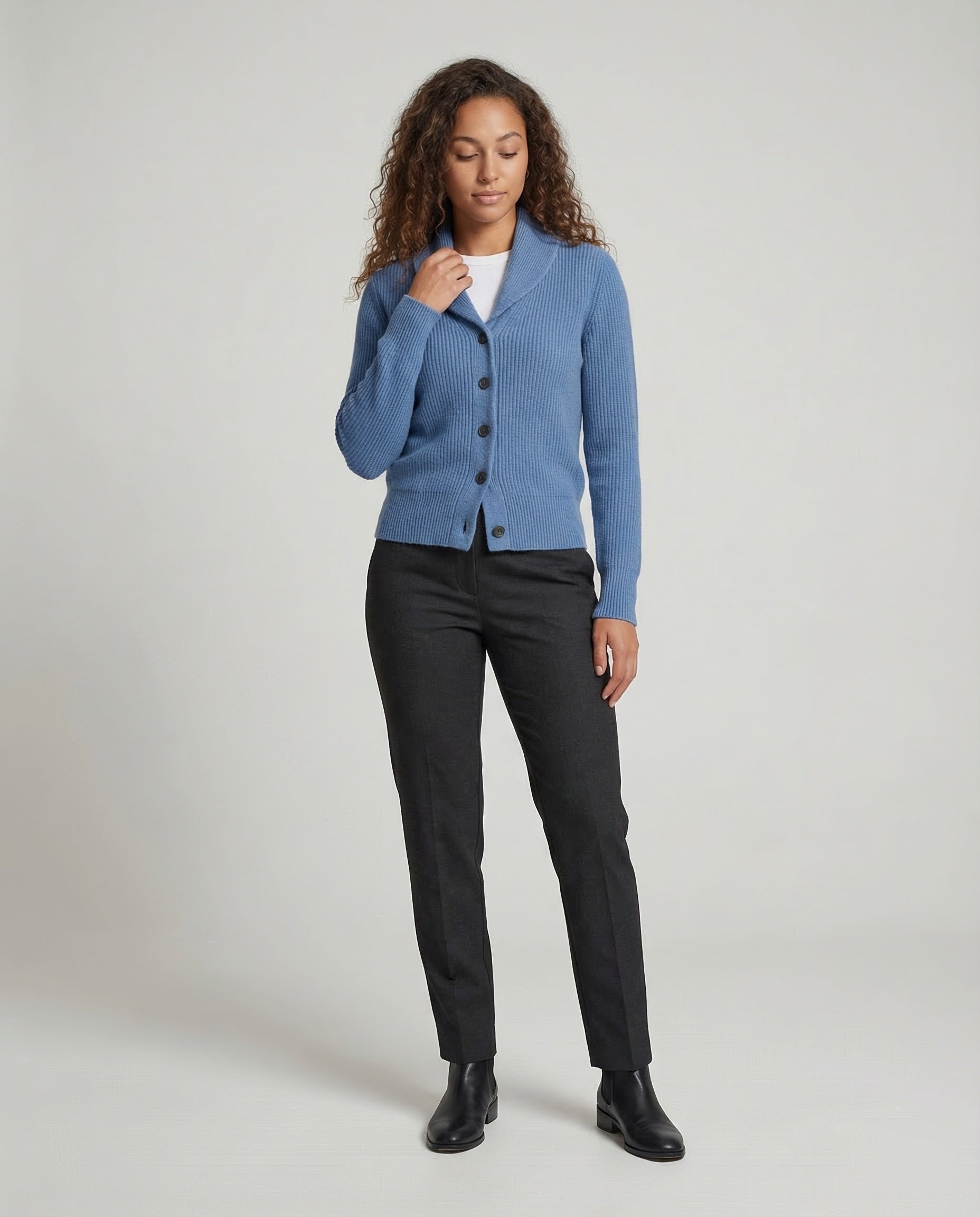 Nora | Women's Shawl Collar Button Cardigan