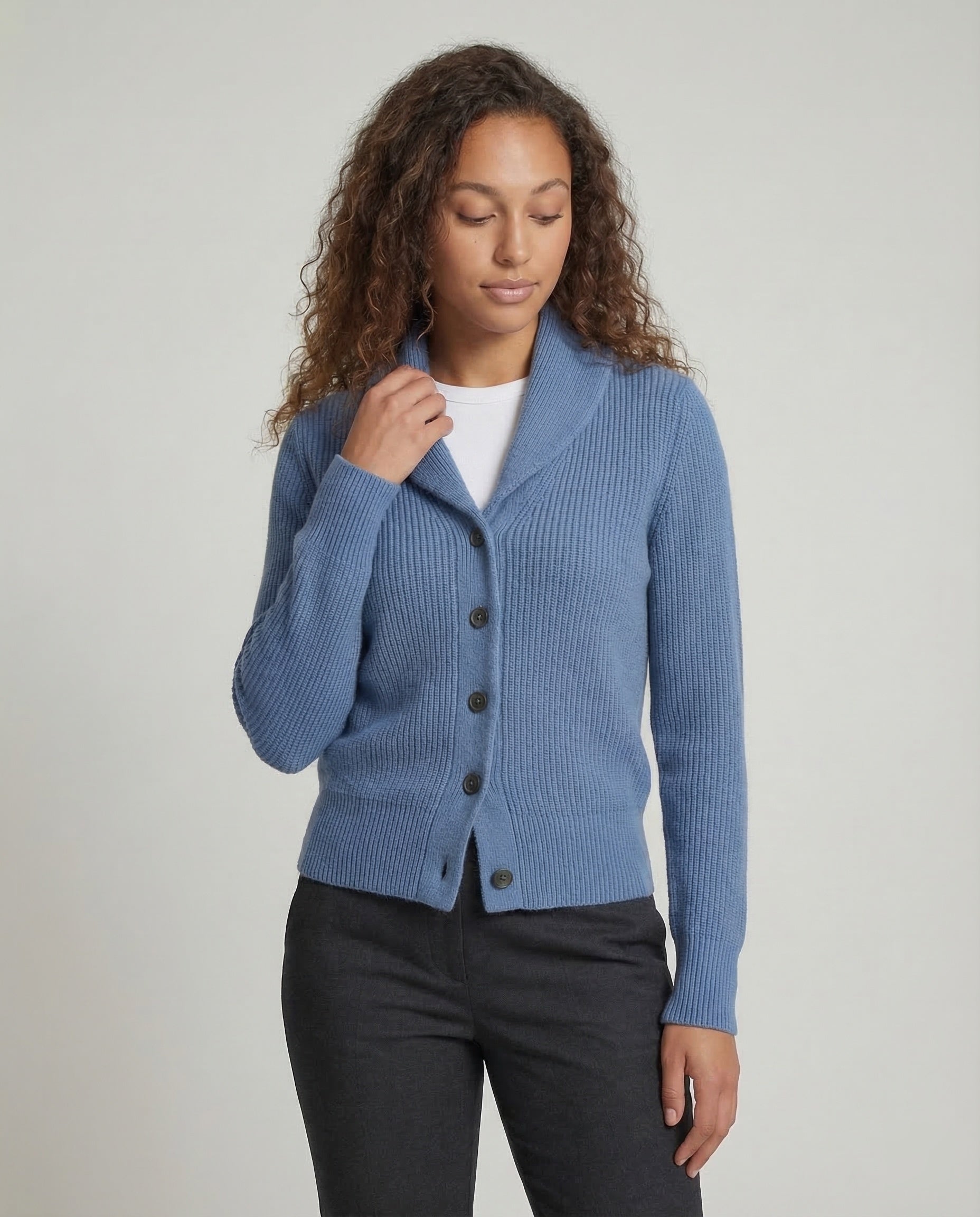 Nora | Women's Shawl Collar Button Cardigan