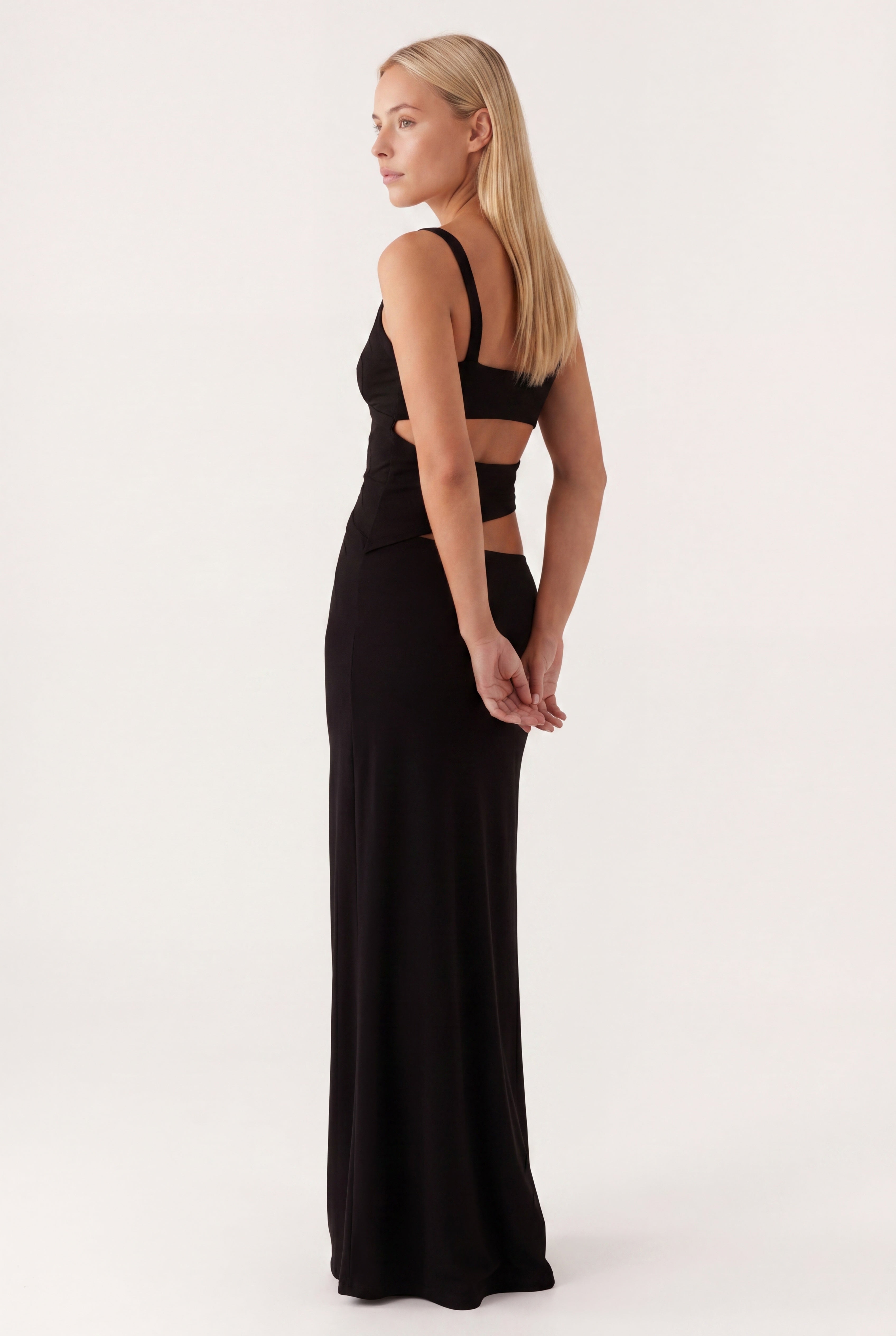 Jocelyn Maxi Dress | Open Back and Tie Detail with Elegant Flair