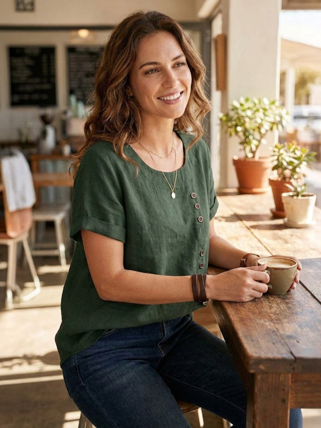 Foreen Relaxed Round-Neck Top