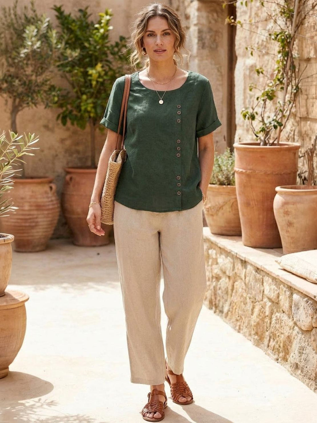 Foreen Relaxed Round-Neck Top