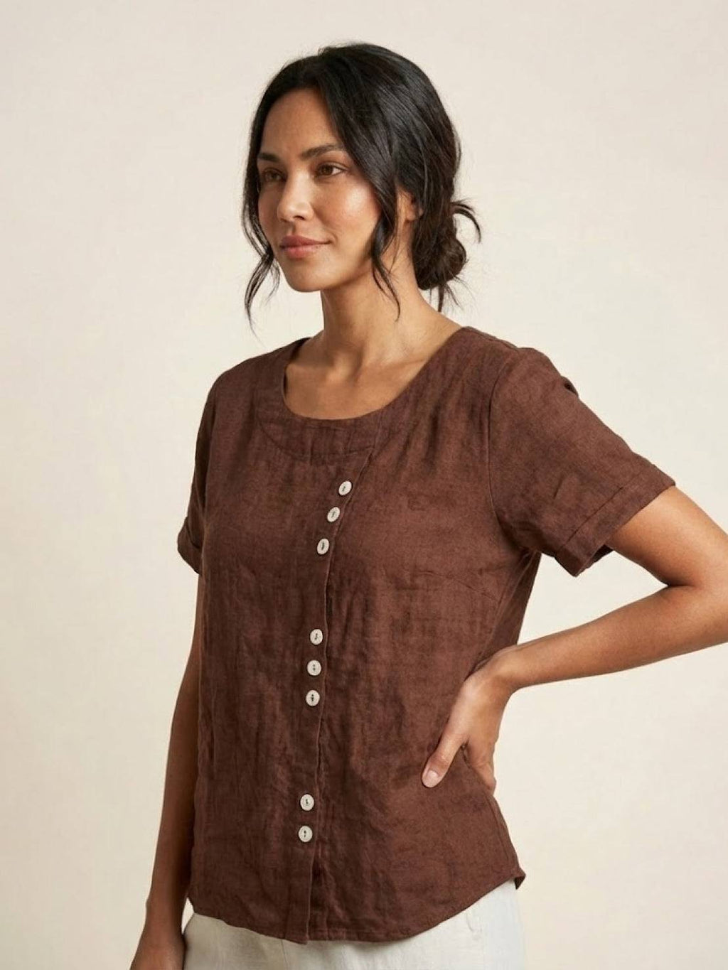 Foreen Relaxed Round-Neck Top