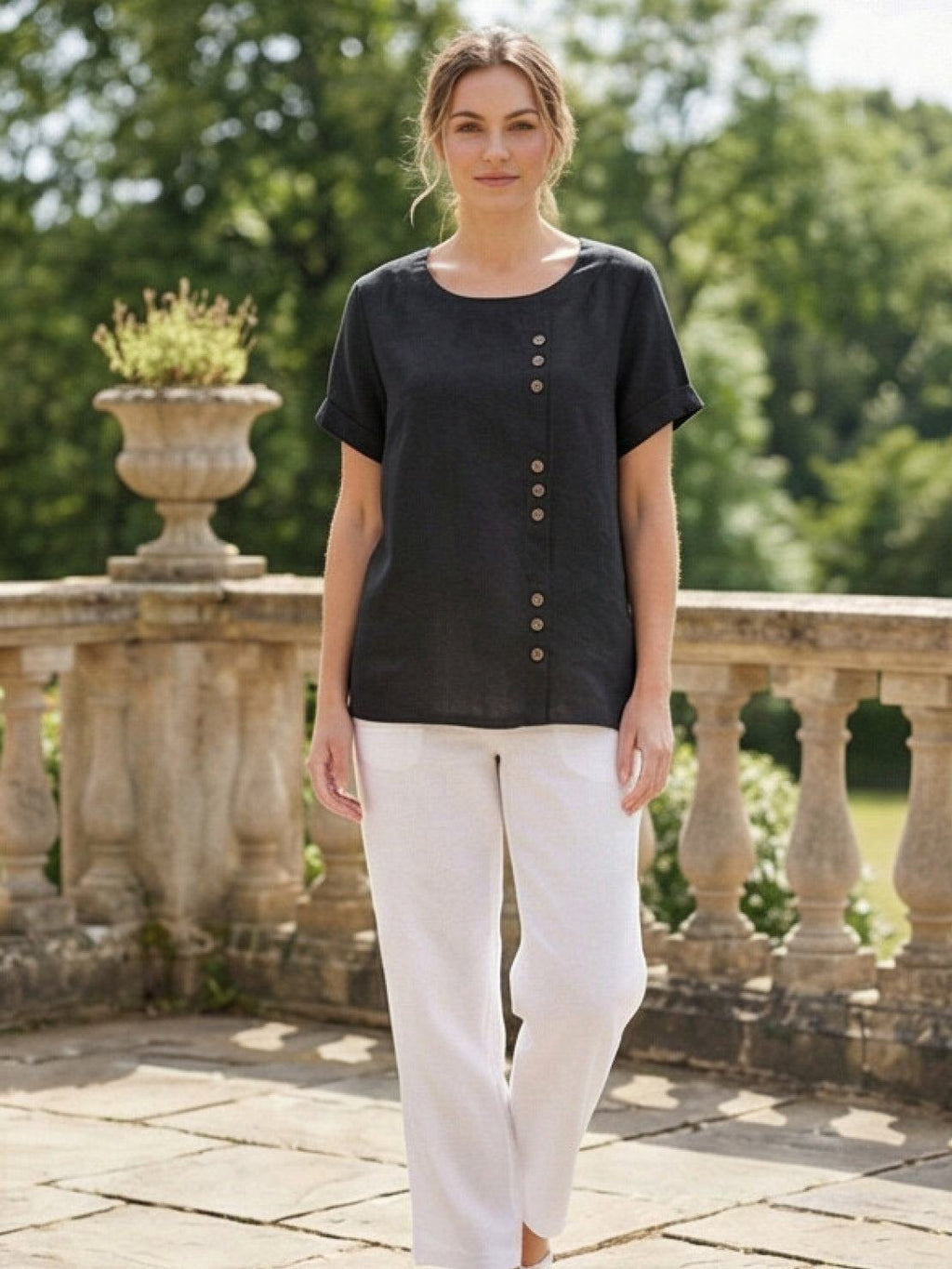 Foreen Relaxed Round-Neck Top