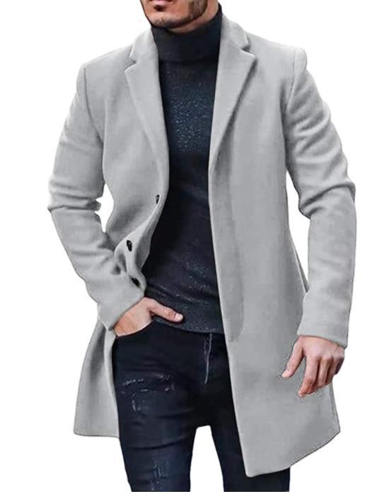Sander | Men's Tailored Long Wool Trench Coat