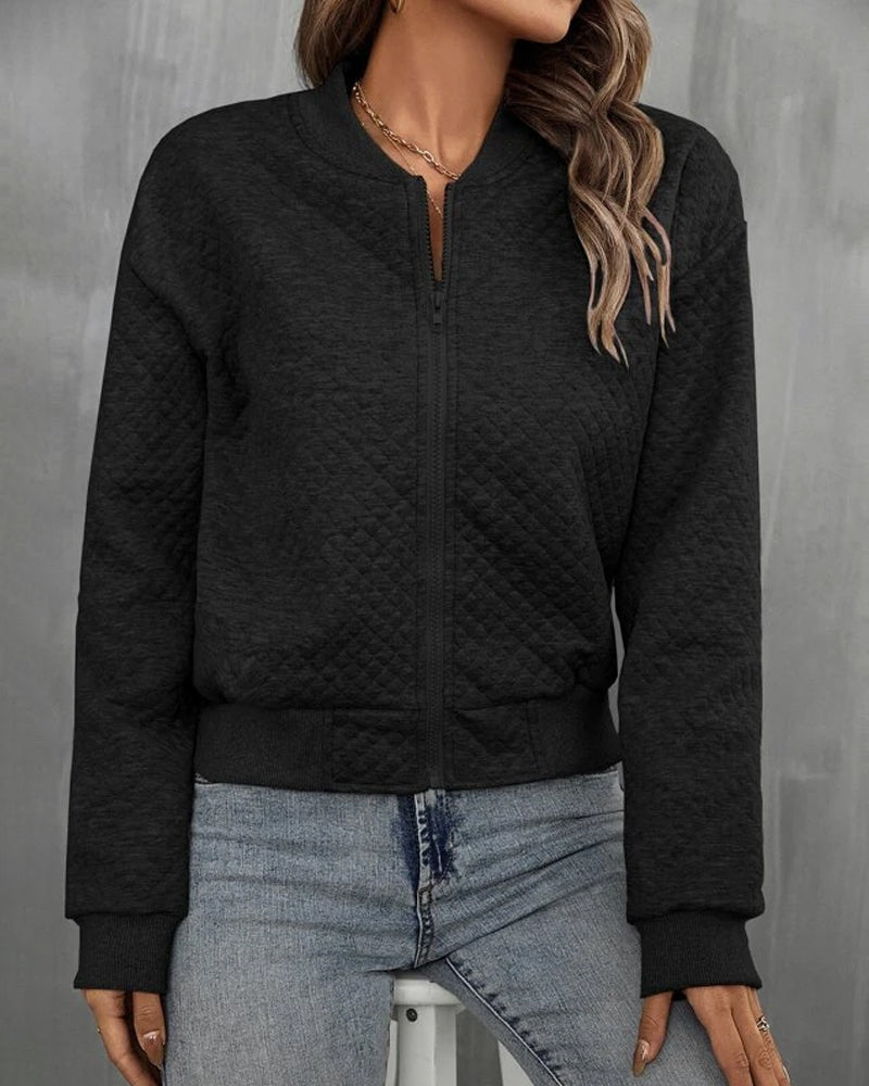 Sanne | Women's Quilted Zip-Up Long Sleeve Bomber Jacket