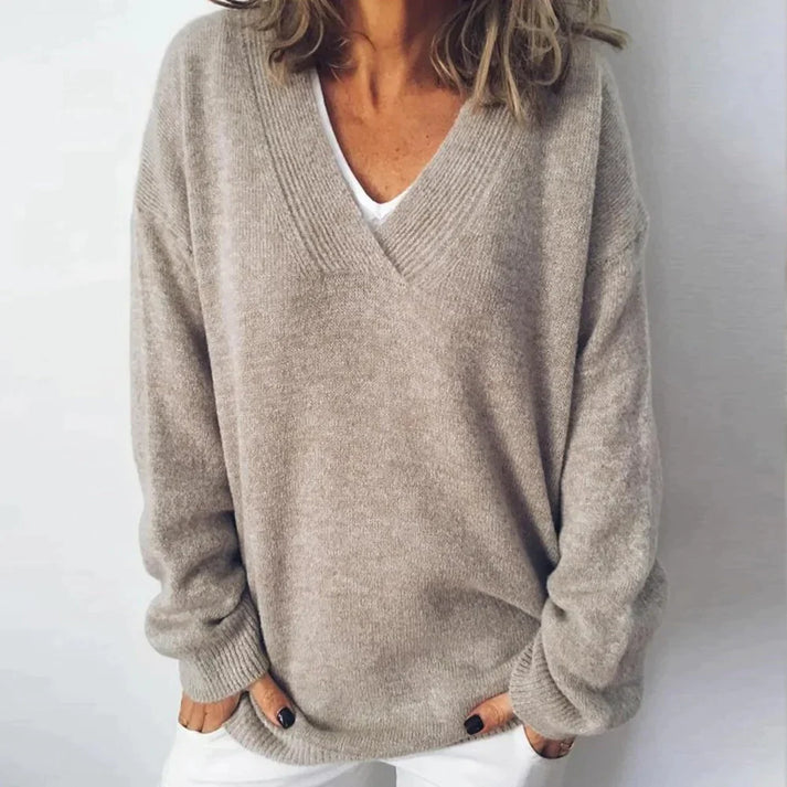 Sofia | Women's Oversized V-Neck Jumper