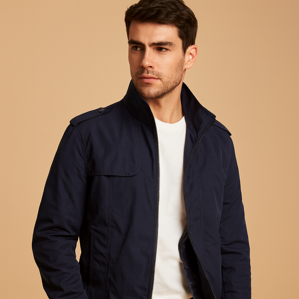 Lightweight Jacket with Stand Collar