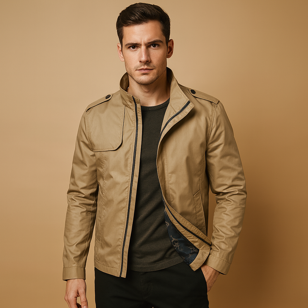 Lightweight Jacket with Stand Collar