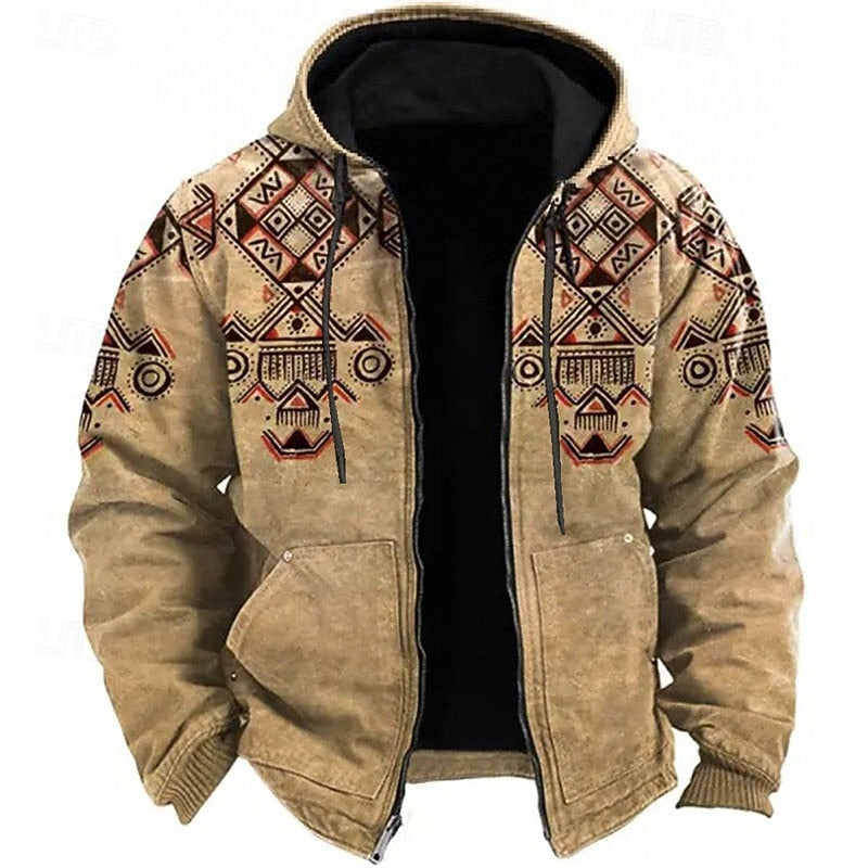 Sven | Men's Ethnic-Print Hooded Vest
